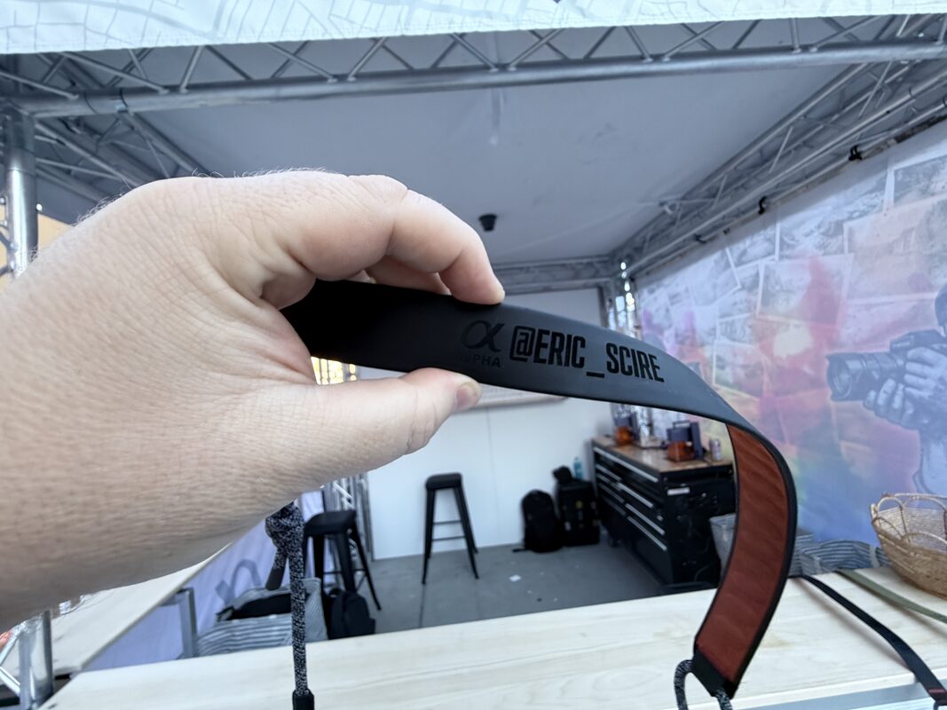Full On-Site Swag Printing station with production and display staged for guest flow